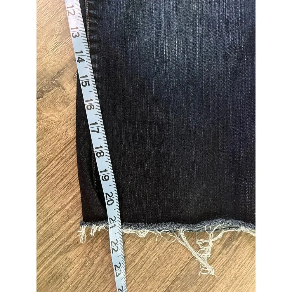Torrid Crop Boyfriend Jean Womens Plus Size 22 Premium Stretch Dark Wash Raw Hem